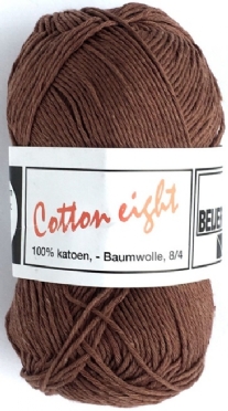 Cotton eight 8/4, katoenen breigaren/haakgaren, 50 gram, bruin