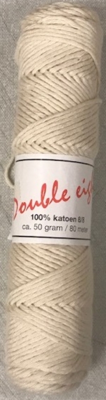 Cotton doubele eight 8/8, katoenen breigaren/haakgaren, 50 gram, lichtgeel