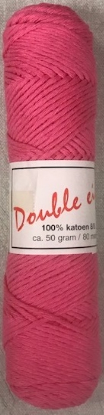 Cotton doubele eight 8/8, katoenen breigaren/haakgaren, 50 gram, donkerrose