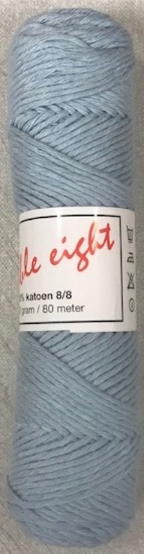 Cotton doubele eight 8/8, katoenen breigaren/haakgaren, 50 gram, lichtblauw