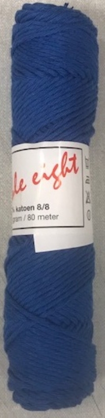 Cotton doubele eight 8/8, katoenen breigaren/haakgaren, 50 gram, blauw