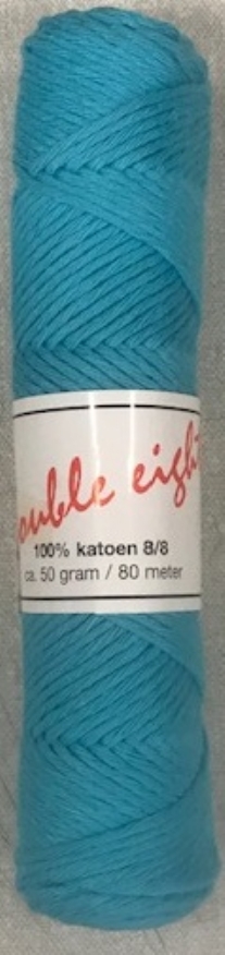 Cotton doubele eight 8/8, katoenen breigaren/haakgaren, 50 gram, aqua