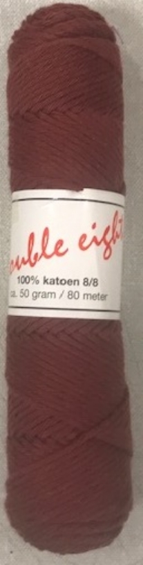 Cotton doubele eight 8/8, katoenen breigaren/haakgaren, 50 gram, bruin