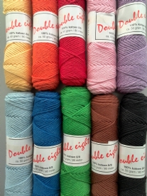 Cotton doubele eight 8/8, katoenen breigaren/haakgaren, 10x50 gram, assortiment