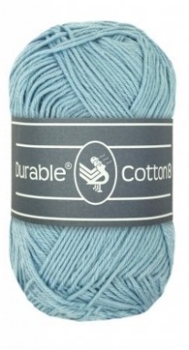 Durable cotton 8, katoenen breigaren/haakgaren, 50 gram, 2124 Baby Blue