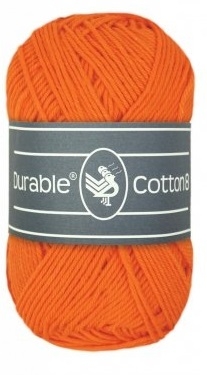 Durable cotton 8, katoenen breigaren/haakgaren, 50 gram, 2194 orange