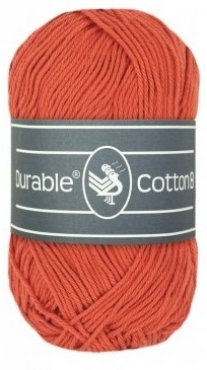 Durable cotton 8, katoenen breigaren/haakgaren, 50 gram, 2198 Dusty Orange