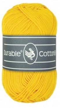 Durable cotton 8, katoenen breigaren/haakgaren, 50 gram, 2180 Bright Yellow