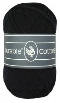 Durable cotton 8, katoenen breigaren/haakgaren, 50 gram, 325 Black