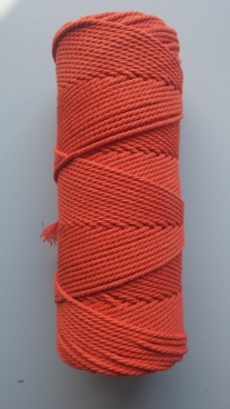 Macramegaren/macrametouw/katoenkoord, 2.5mm, 75 meter oranje