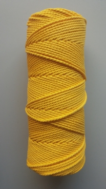 Macramegaren/macrametouw/katoenkoord, 2,5 mm, 75 meter, geel