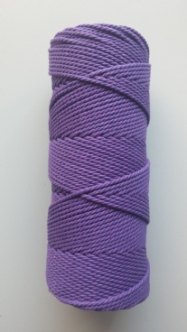 Macramegaren/macrametouw/katoenkoord, 2 mm, 250 gram, lila