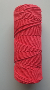 Macramegaren/macrametouw/katoenkoord, 2.5 mm, 75 meter, rood