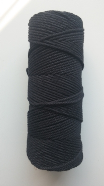 Macramegaren/macrametouw/katoenkoord, 2,5 mm, 75 meter, zwart