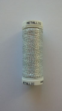 Metaalsiergaren/metallic garen, 100 meter, zilver