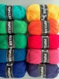 Populair breiwol 10x50 gram assortiment heldere kleuren