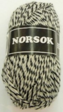 Norsok sokkenwol 50 gram zwart/ecru