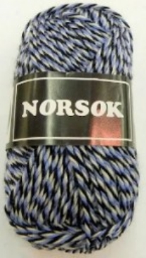 Norsok sokkenwol 50 gram blauw/ecru/zwart