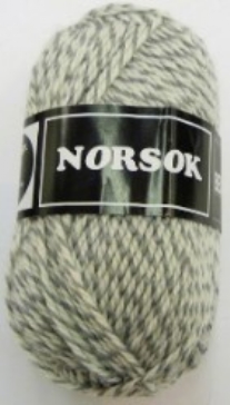 Norsok sokkenwol 50 gram lichtgrijs/ecru