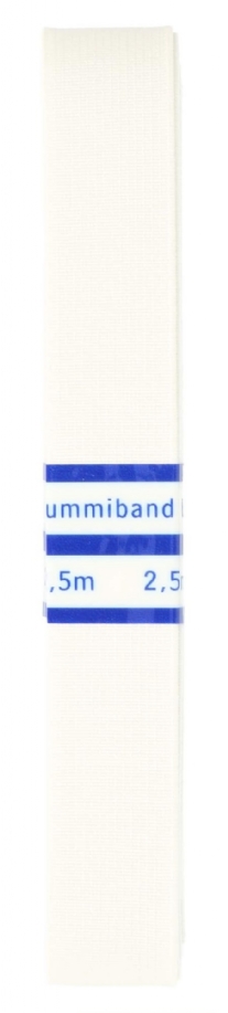 Breed elastiek / kousenband, 20mm, 2,5 meter, wit