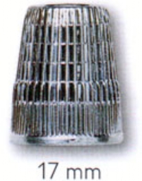 Metalen vingerhoed met opstaand randje 17mm