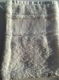 Badstof washandje met aidarand, 23x15cm, wit