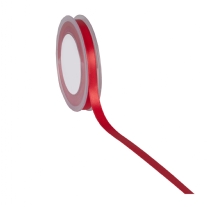 Double face satijnlint, 10 mm, 25 meter, rood