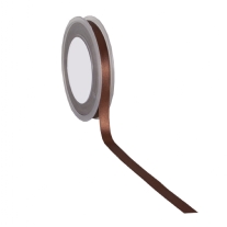 Double face satijnlint, 10 mm, 25 meter, bruin