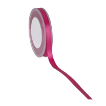 Double face satijnlint, 10 mm, 25 meter, fuchsia