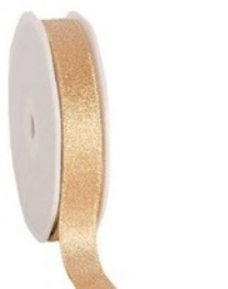 Brokaatlint, 15 mm, 20 mtr, goud
