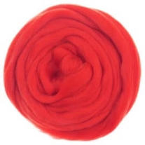 Viltwol/merino lontwol, 50 gram, rood