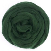 Viltwol/merino lontwol, 50 gram, donkergroen