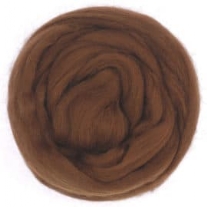 Viltwol/merino lontwol, 50 gram, bruin