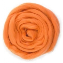 Viltwol/merino lontwol, 50 gram, oranje