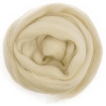 Viltwol/merino lontwol, 50 gram, creme