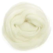 Viltwol/merino lontwol, 50 gram, wit