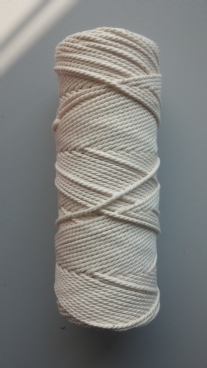 Macramegaren/macrametouw/katoenkoord, 2,5 mm,  75 meter, naturel