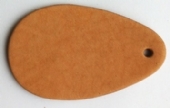 Leren sleutelhanger, 70x43mm, druppelvorm