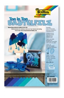 Acrylvilt 20x30cm 10 coupon kleurfamilie blauw