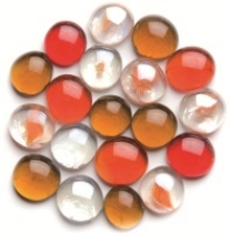 Glasnuggets, 20mm, 200 gram, mix rood-bruin