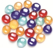 Glasnuggets, 20mm, 200 gram, mix iriserend