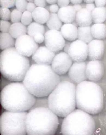 Pompoentjes/pompons/pompoms, wit, maten 10 t/m 40 mm, 50 stuks