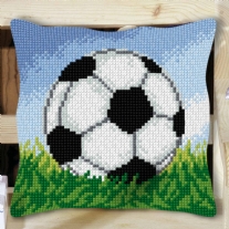 Kussenpakket in kruissteek, 40x40cm, voetbal