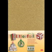 Zelfklevend glitterfolie, A4,  goud, 4 vel