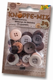 Kunststof knopen, 30 gram, kleurenmix bruin