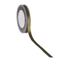 Double face satijnlint, 10 mm, 25 meter, mosgroen