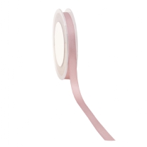 Double face satijnlint, 10 mm, 25 meter, oudrose