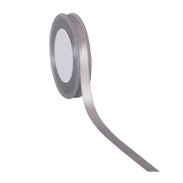 Double face satijnlint, 10 mm, 25 meter, zilver