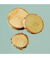 Natuurlijke ronde houten schijfjes met bast, 1 tot 3 cm, 200 gram