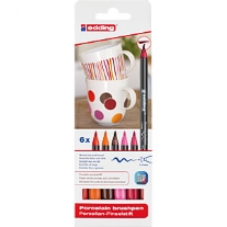 Edding porseleinstiften, assortiment 6 stuks, warm